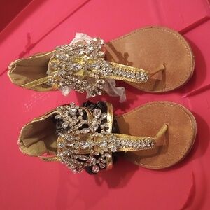 Gold jewels sandals